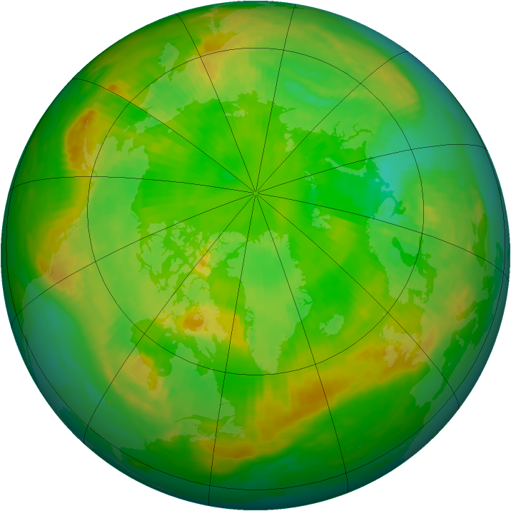 Arctic ozone map for 23 June 1985